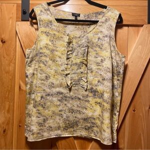 Talbots Yellow and Gray Sleeveless Top
